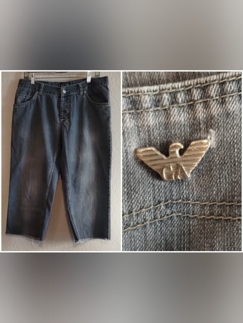 Armani Jeans Vintage Indigo Series 001 Made In Italy Cutoffs Button Fly* Sz 36